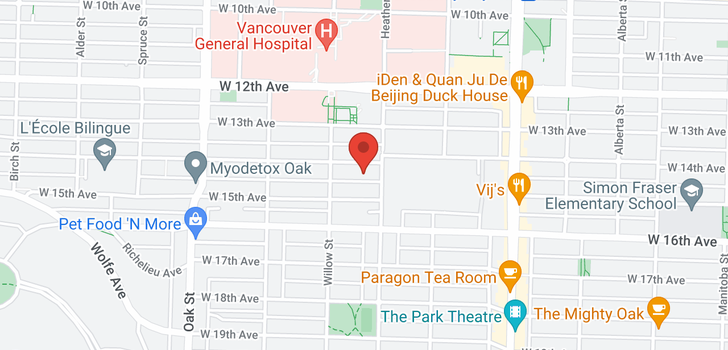map of 202 728 W 14TH AVENUE